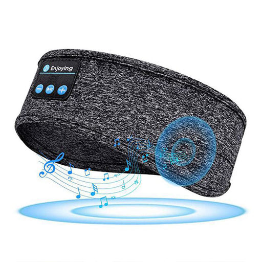 Wireless Bluetooth Headband Sleeping Eye Mask Headphones Headset Music Sports - Grey