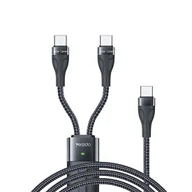 CA88 Max 100W Super fast charging 2 in 1 Type-C to USB C data cable for laptop t